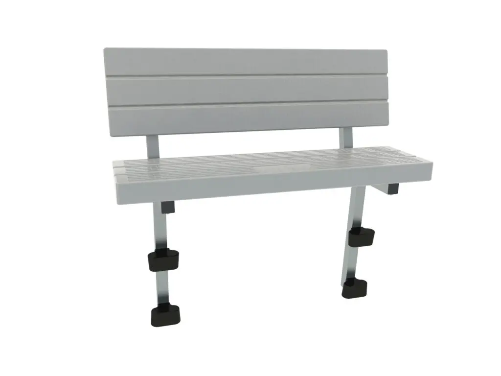 Benches No Armrests Gray Grooves